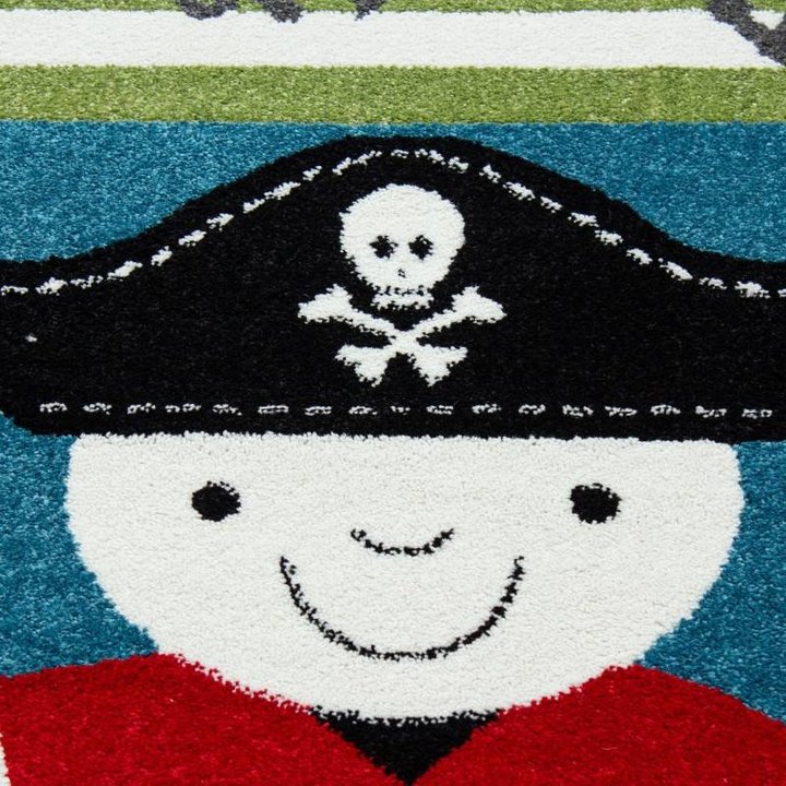 Kindervloerkleed - Mila Piraat Blauw/Groen - 1