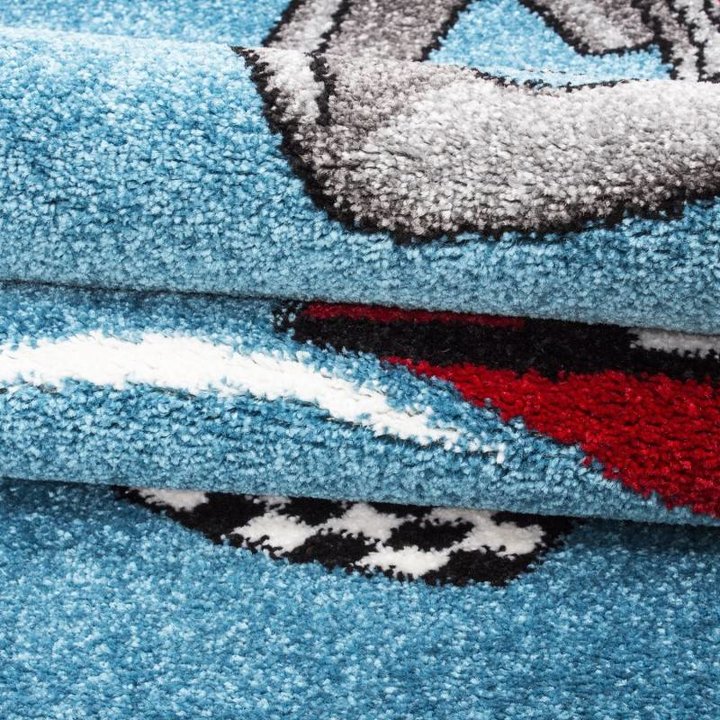 Kindervloerkleed - Mila Auto Blauw - 4