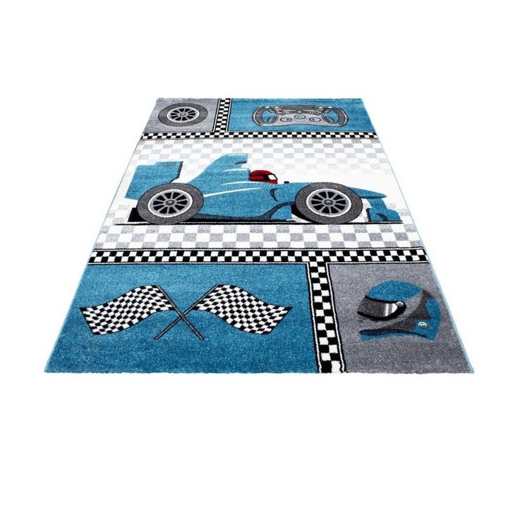 Kindervloerkleed - Mila Auto Blauw - 1