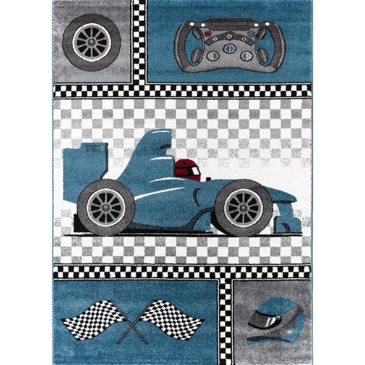 Kindervloerkleed - Mila Auto Blauw - 2