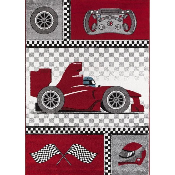 Kindervloerkleed - Mila Auto Rood - 2