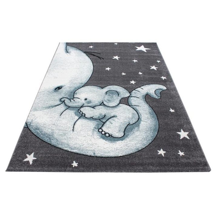 Kindervloerkleed - Anna Olifant Blauw - 1