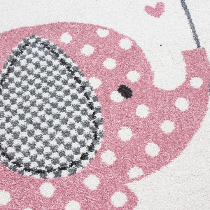 Kindervloerkleed - Anna Olifant Paraplu Roze - 3