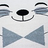 Rond Kindervloerkleed - Anna Kat blauw 