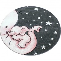 Rond Kindervloerkleed - Anna Olifant Roze 