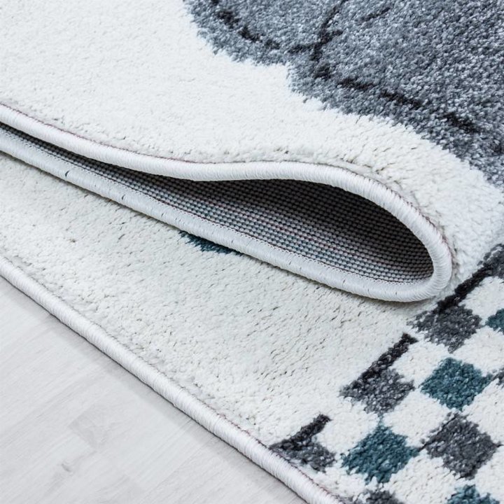 Rond Kindervloerkleed - Anna Olifant Paraplu Blauw - 2