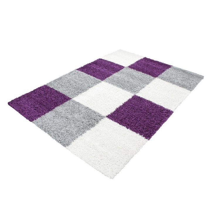 Hoogpolig vloerkleed - Cube Paars - 1