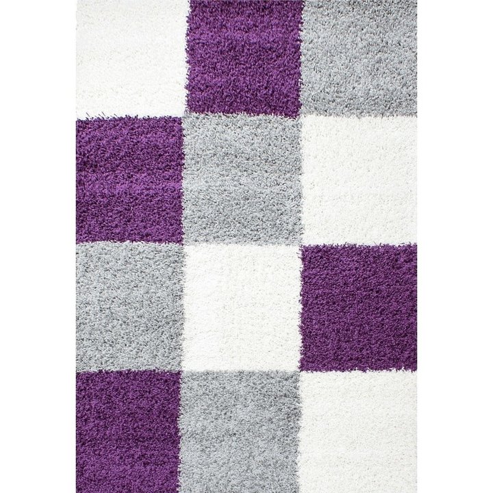 Hoogpolig vloerkleed - Cube Paars - 2