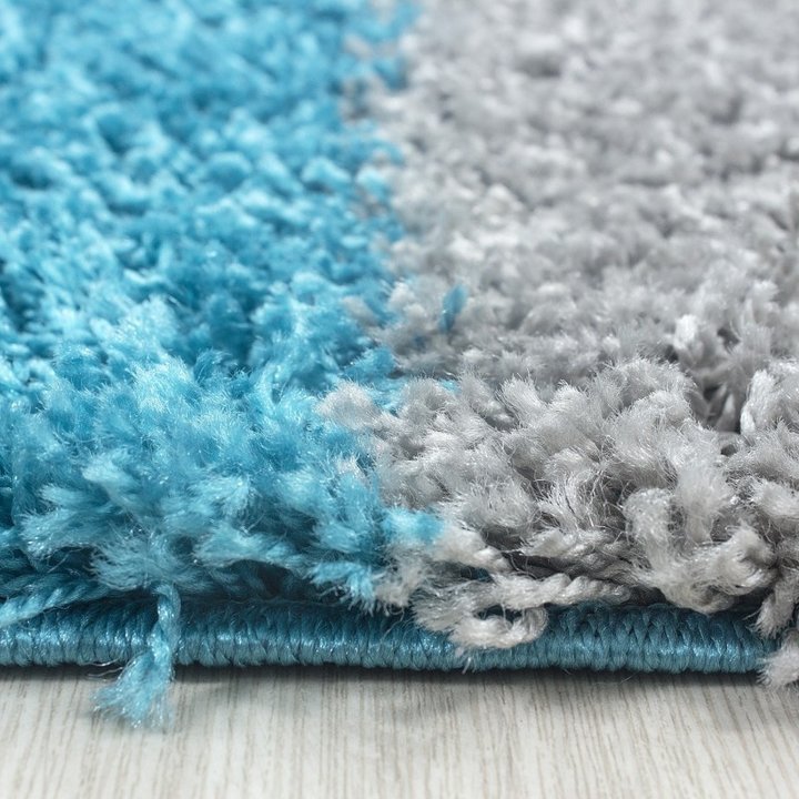 Hoogpolig vloerkleed - Cube Turquoise - 3