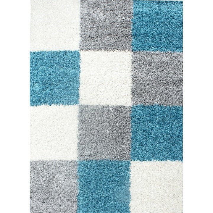 Hoogpolig vloerkleed - Cube Turquoise - 2
