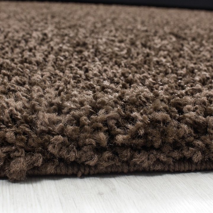 Rond Hoogpolig vloerkleed - Life Bruin - 1