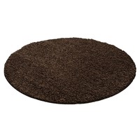 Rond Hoogpolig vloerkleed - Life Bruin