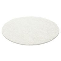 Rond Hoogpolig vloerkleed - Life Creme/Wit