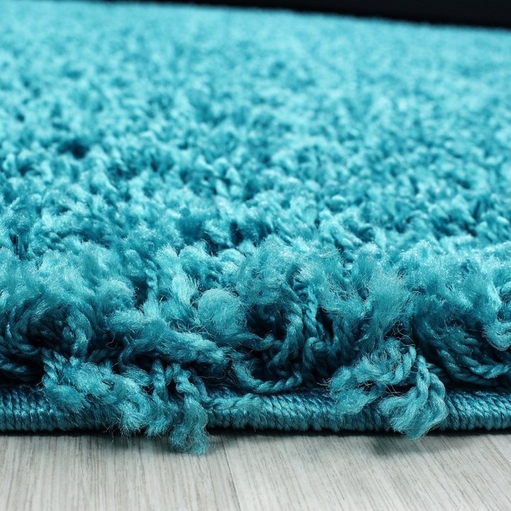 Rond Hoogpolig vloerkleed - Life Turquoise  - 1