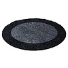 Rond Hoogpolig vloerkleed - Edge Zwart - thumbnail