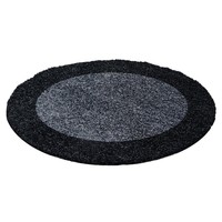 Rond Hoogpolig vloerkleed - Edge Zwart