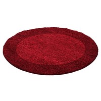 Rond Hoogpolig vloerkleed - Edge Rood