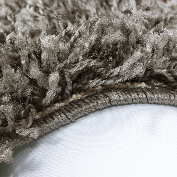 Rond Hoogpolig vloerkleed - Edge Taupe - 1