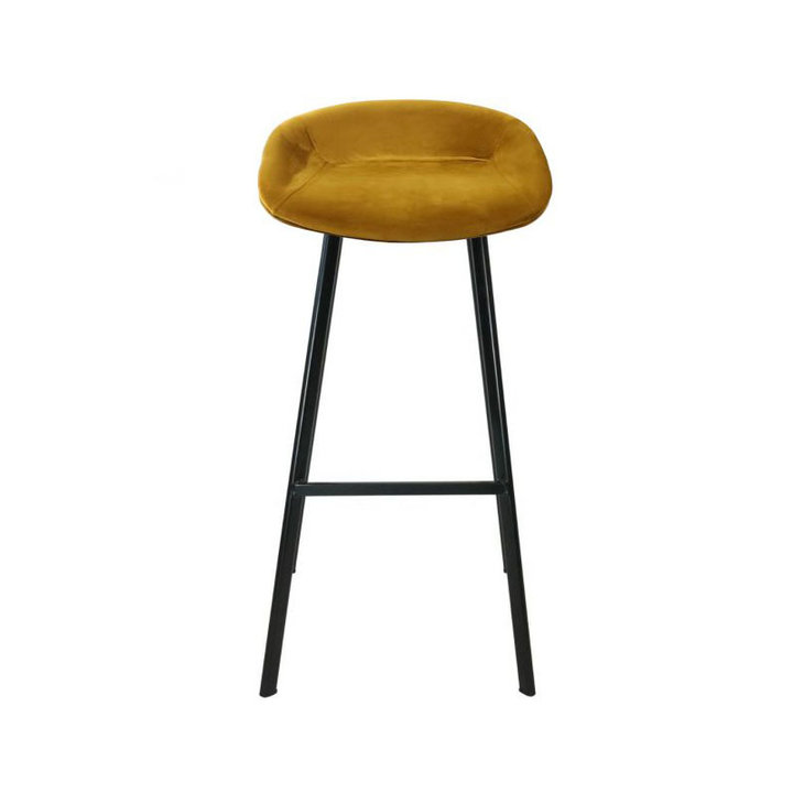 Velvet barkruk - Goud - 1