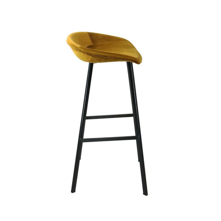 Velvet barkruk - Goud - 2