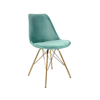 Stoel Velvet Mintgroen - Goud frame  