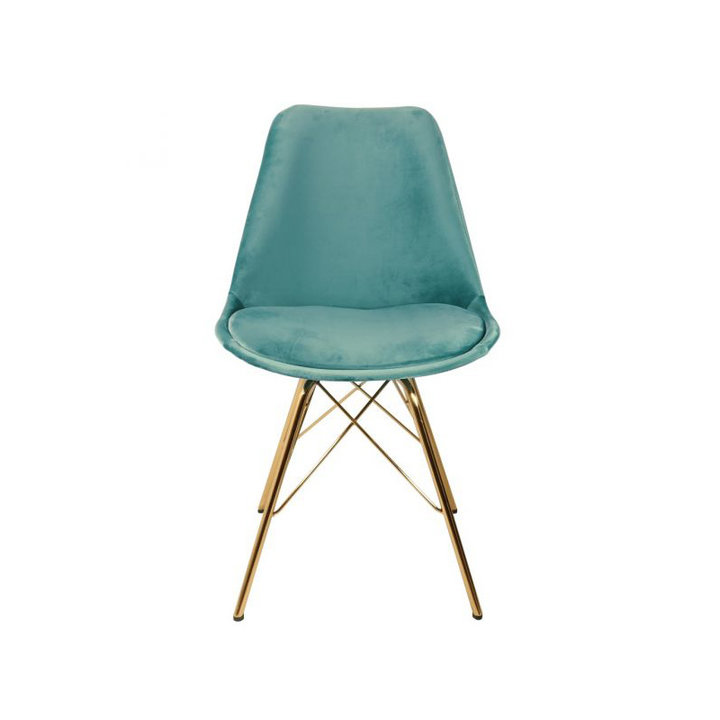 Stoel Velvet Mintgroen - Goud frame - 2