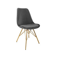 Stoel Velvet Donker Grijs - Goud frame