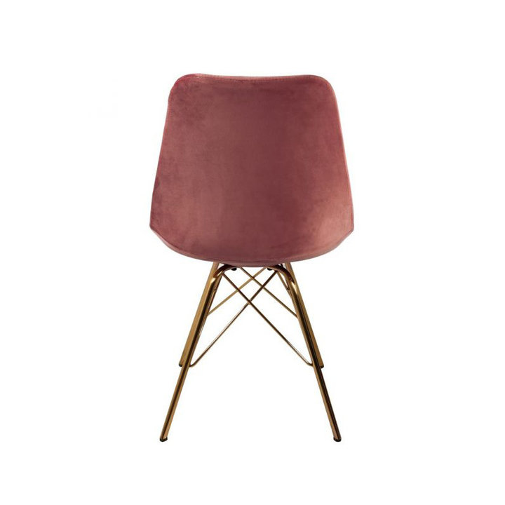 Stoel Velvet Roze - Goud frame - 3