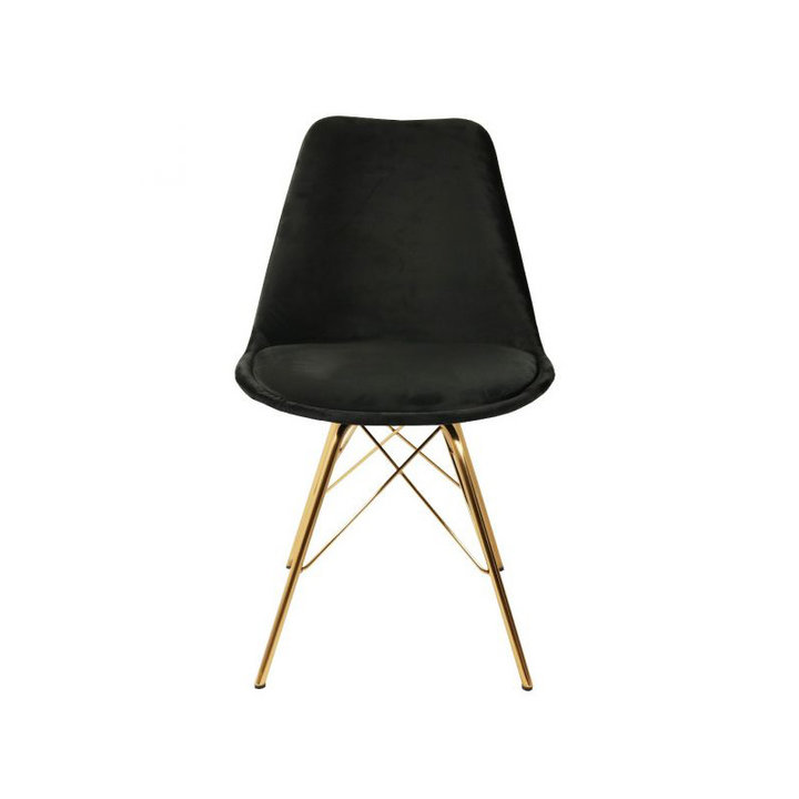 Stoel Velvet Zwart - Goud frame - 2