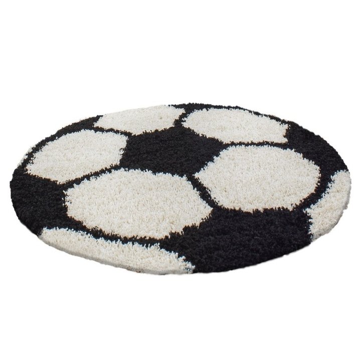 Rond Hoogpolig vloerkleed - Fun Zwart - 1