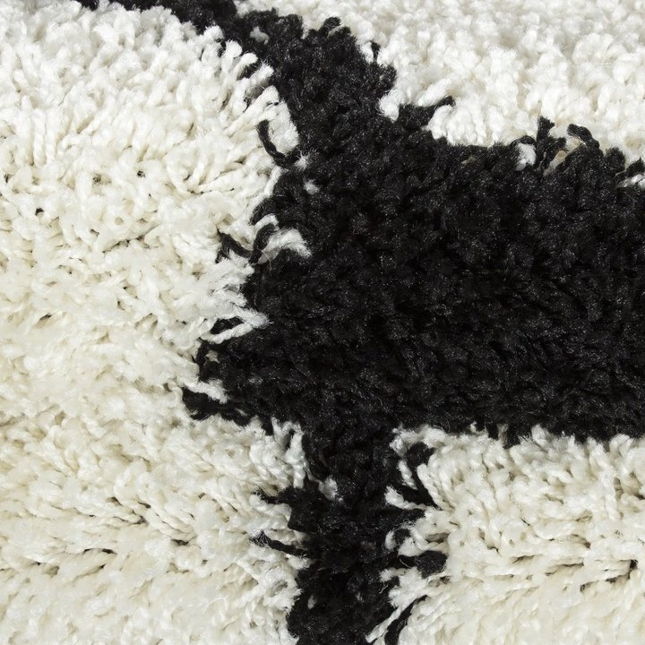 Rond Hoogpolig vloerkleed - Fun Zwart - 2
