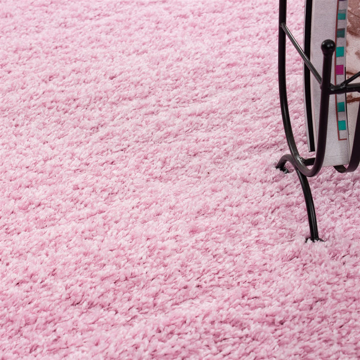 Rond Hoogpolig vloerkleed - Life Roze - 4