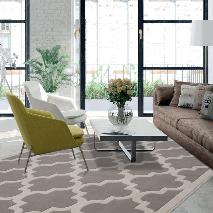 Modern vloerkleed - Mano Ornament Taupe - 2