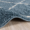 Hoogpolig vloerkleed - Grand Lines Blauw/Creme