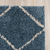 Hoogpolig vloerkleed - Grand Lines Blauw/Creme