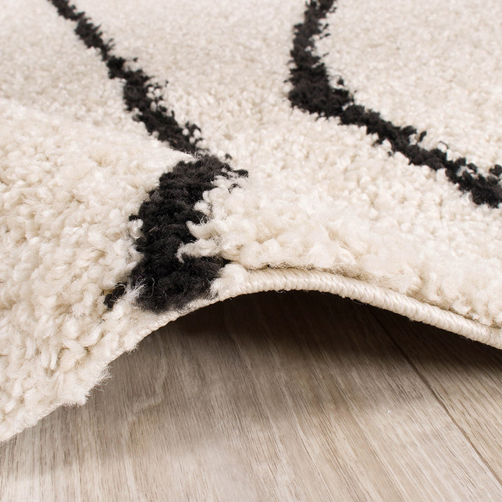 Hoogpolig vloerkleed - Grand Wire Creme/Zwart - 4