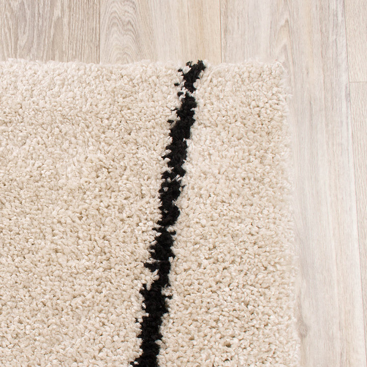 Hoogpolig vloerkleed - Grand Wire Creme/Zwart - 5