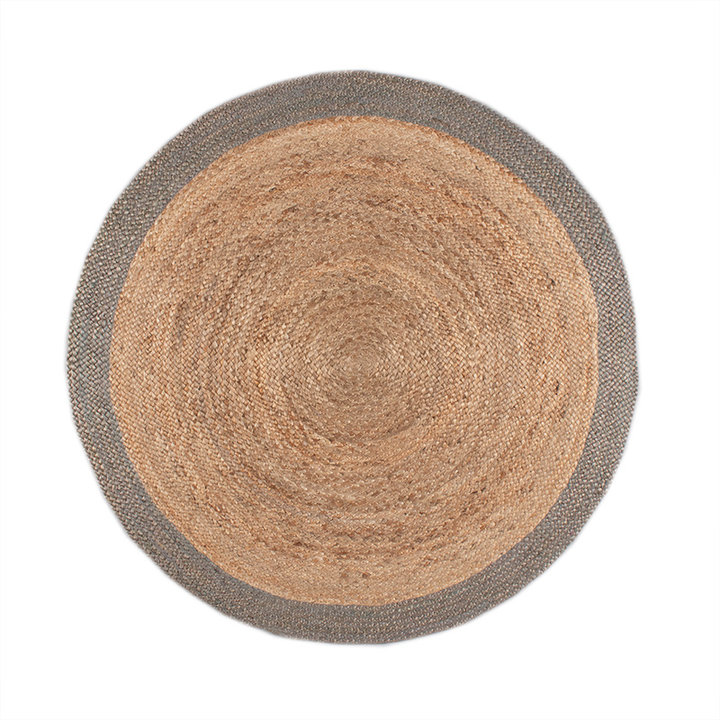 Jute vloerkleed - Fair Rond Naturel/Grijs - 1