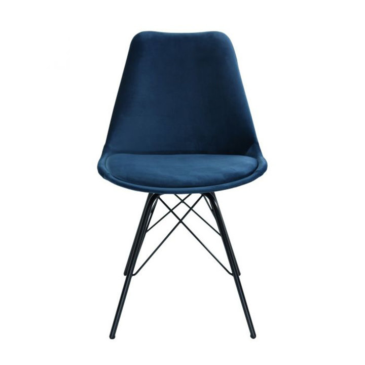 Stoel Velvet - Donkerblauw - 1