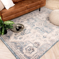 Vintage vloerkleed - Inspire Creme/Blauw No. 215