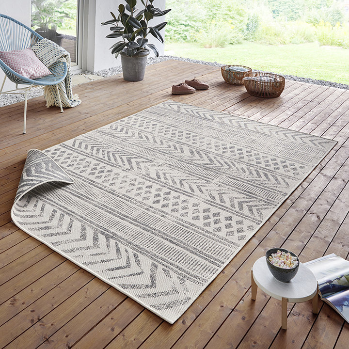 Buiten vloerkleed - Biri Grijs Creme 