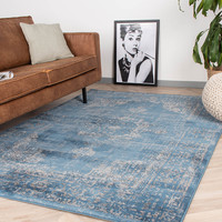 Vintage vloerkleed -  Deep Medaillon Blauw