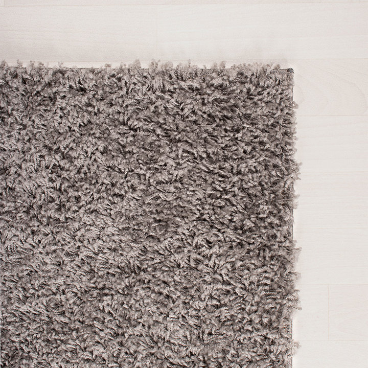 Hoogpolig vloerkleed - Solid Licht Grijs - 4