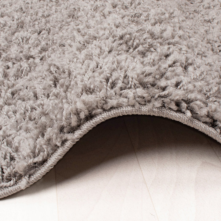 Hoogpolig vloerkleed - Solid Licht Grijs - 5