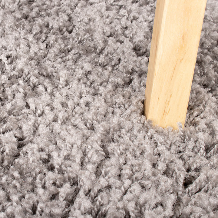 Hoogpolig vloerkleed - Solid Licht Grijs - 3