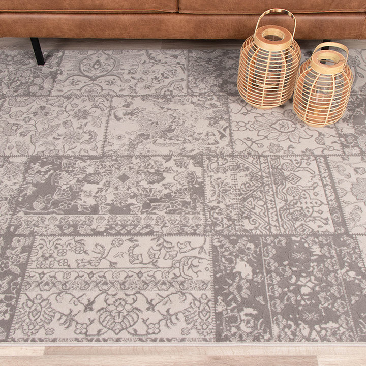 Patchwork vloerkleed - Miracle Grijs/Bruin - 2