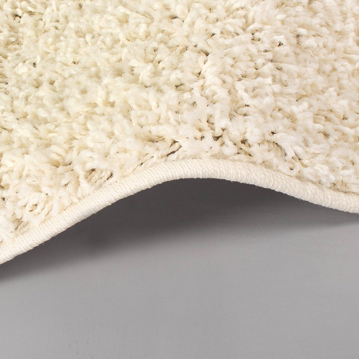 Rond Hoogpolig vloerkleed - Solid Wit  - 3