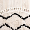 Rond hoogpolig vloerkleed - Grand Wire Weave Creme/Zwart