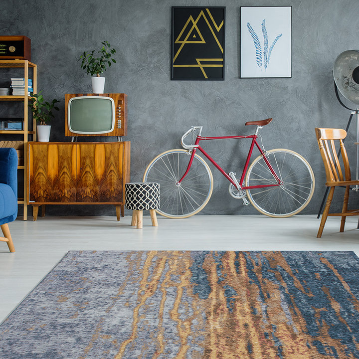 Modern vloerkleed - Bright 300 Beige/Blauw - 3