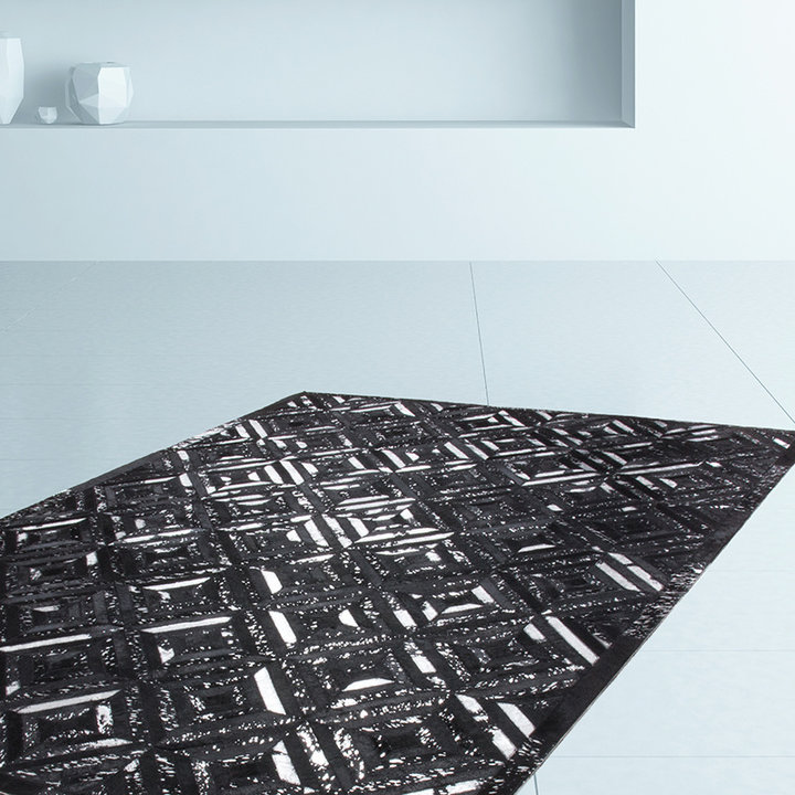 Leren vloerkleed - Soul 410 Zilver - 4